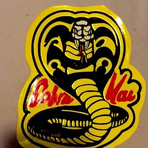 A decal sticker of cobra Kai